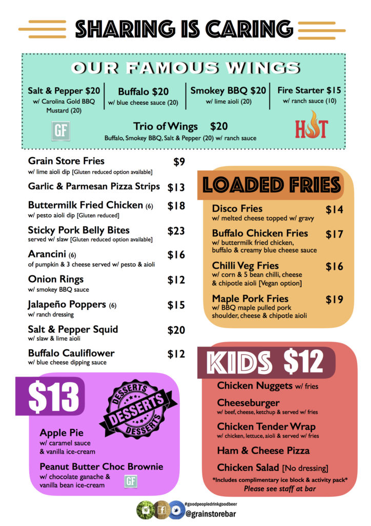 All Day Menu Grain Store Newcastle The Grain Store Newcastle